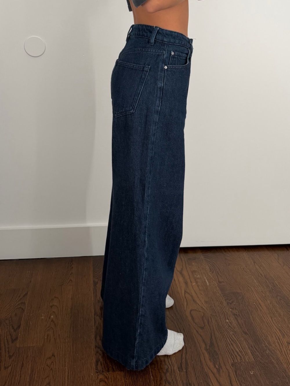 WeWoreWhat Wide-Leg Dark Blue Women's Jeans